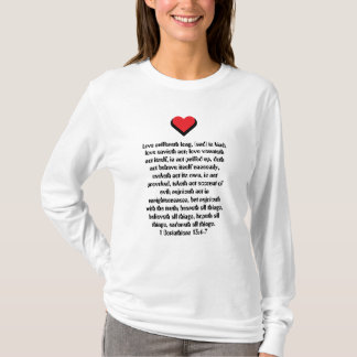 1コリント13:4-7 聖書の詩 愛のTシャツ Tシャツ