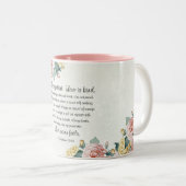 1コリント13:4-8愛は忍耐強く、愛は親切である ツートーンマグカップ (正面右)