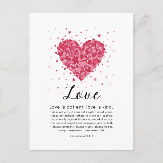 1コリント13:4-8愛は忍耐強く、愛は親切である ポストカード (正面)