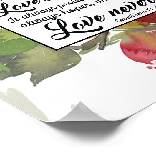 1コリント13:4-8愛は患者の愛は親切である ポスター (角)