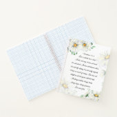 1コリント13:4-8愛は患者の白いデイジー ノートブック (内部)