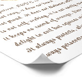 1コリント13:4-8愛は患者の秋のフローラ ポスター (角)