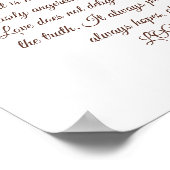 1コリント13:4-8愛は患者の赤いバラ ポスター (角)