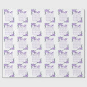 1コリント13:4-8愛は患者パープルフローラ ラッピングペーパー (フラット)