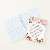 1コリント13:4-8愛は患者ピンク結婚の ノートブック (内部)