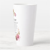 1コリント13:4-8愛は患者フローラ聖書 カフェラテマグ (正面)