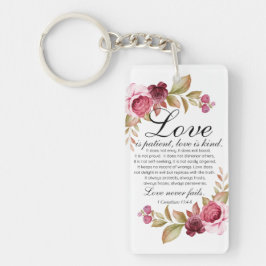 1コリント13:4-8愛は患者フローラ聖書 キーホルダー