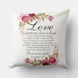 1コリント13:4-8愛は患者フローラ聖書 クッション
