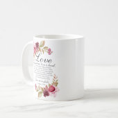 1コリント13:4-8愛は患者フローラ聖書 コーヒーマグカップ (正面左)