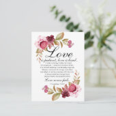 1コリント13:4-8愛は患者フローラ聖書 ポストカード (スタンド正面)