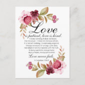 1コリント13:4-8愛は患者フローラ聖書 ポストカード (正面)