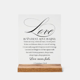 1コリント13:4-8愛は我慢強い結婚聖句である アクリルサイン