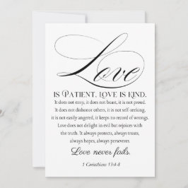 1コリント13:4-8愛は我慢強い結婚聖句である シーズンカード