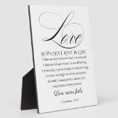 1コリント13:4-8愛は我慢強い結婚聖句である フォトプラーク (側面)