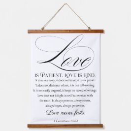 1コリント13:4-8愛は我慢強い結婚聖句である 吊り下げ型タペストリー