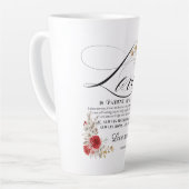 1コリント13:4-8愛は我慢強い聖書のフローラ カフェラテマグ (左アングル)