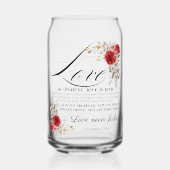 1コリント13:4-8愛は我慢強い聖書のフローラ ガラス缶 (正面)