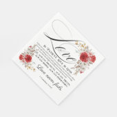 1コリント13:4-8愛は我慢強い聖書のフローラ スタンダードランチョンナプキン (角)