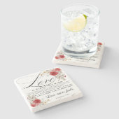 1コリント13:4-8愛は我慢強い聖書のフローラ ストーンコースター (横)