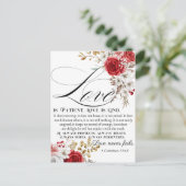 1コリント13:4-8愛は我慢強い聖書のフローラ ポストカード (スタンド正面)