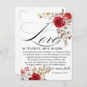 1コリント13:4-8愛は我慢強い聖書のフローラ ポストカード (正面/裏面)