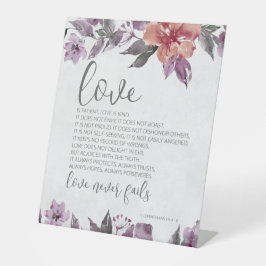 1コリント13:4-8愛は決して失敗しないフローラ 台座サイン