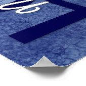 1コリント13:4-8聖書の聖句、ダークブルー ポスター (角)