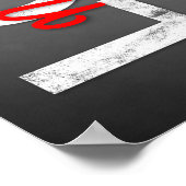 1コリント13:4-8聖書の聖句,チョーク&レッド ポスター (角)