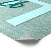 1コリント13:4-8聖書の聖句,ヴィンテージティール(緑がかった色) ポスター (角)