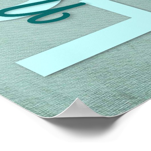 1コリント13:4-8聖書の聖句,ヴィンテージティール(緑がかった色) ポスター (角)