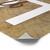 1コリント13:4-8聖書の聖句,ヴィンテージベージュ ポスター (角)