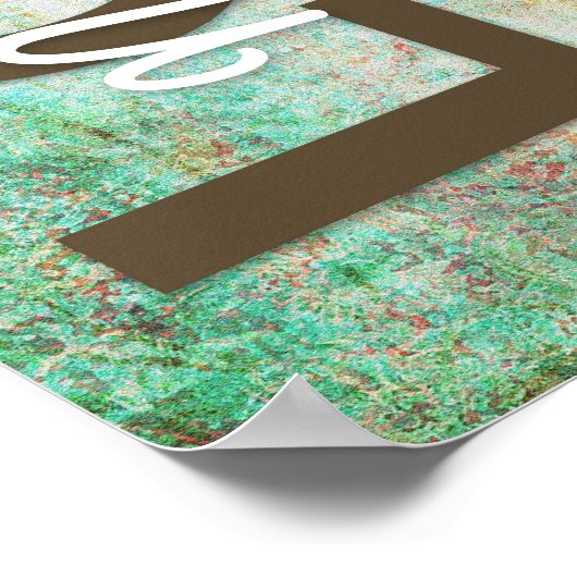 1コリント13:4-8聖書の聖句，ヴィンテージ 渦巻形の ポスター (角)