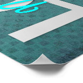 1コリント13:4-8聖書の聖句、ヴィンテージAzure ポスター (角)