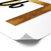 1コリント13:4-8聖書の聖句，金ゴールド – 黒 – 白 ポスター (角)