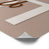 1コリント13:4-8聖書の詩，ベージュ革 ポスター (角)