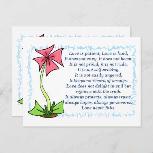 1コリント13:4-8a 愛とは ポストカード (正面/裏面)