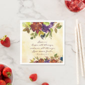 1コリント13:7愛は決して秋のフローラ スタンダードカクテルナプキン (インサイチュ)