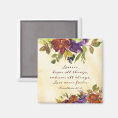 1コリント13:7愛は決して秋のフローラ マグネット (正面/裏面)