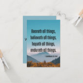 1コリント13:7聖書の聖なる書物、 経典Pic Greeting カード (正面/裏面インサイチュ)