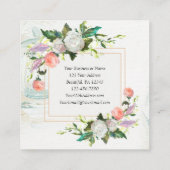 1コリント13:7-8愛は決して失敗しないバラ スクエア名刺 (裏面)