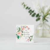 1コリント13:7-8愛は決して失敗しないバラ スクエア名刺 (スタンド正面)