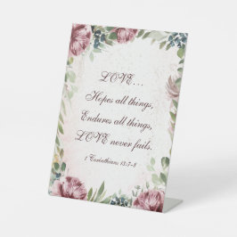 1コリント13:7-8愛は決して失敗しないフローラ 台座サイン