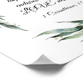 1コリント13:7-8愛は決して白い蘭を失敗しない ポスター (角)