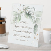 1コリント13:7-8愛は決して緑を失わない 台座サイン (インサイチュ)