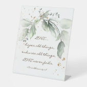 1コリント13:7-8愛は決して緑を失わない 台座サイン (正面)