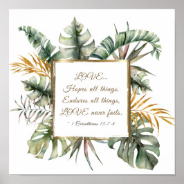 1コリント13:7-8愛は熱帯 ポスター