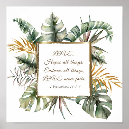 1コリント13:7-8愛は熱帯 ポスター (正面)