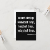 1コリント13:7 KJV聖書の聖なる書物、 経典挨拶 カード (正面/裏面インサイチュ)