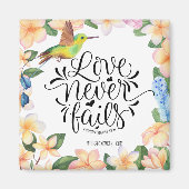 1コリント13:8愛は決して失敗しない マグネット (正面)