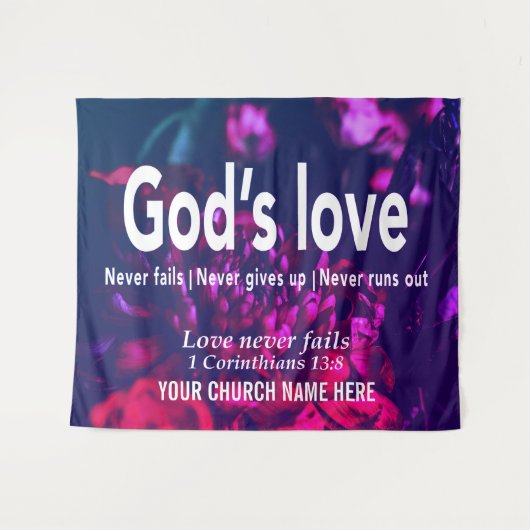 1コリント13:8神の愛は決して教会を滅ぼさない タペストリー (正面(横))